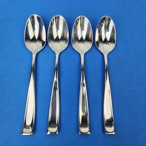 Oneida Moda Stainless Flatware Modern Glossy Heavy 18/10 (4) Teaspoons 6.25"
